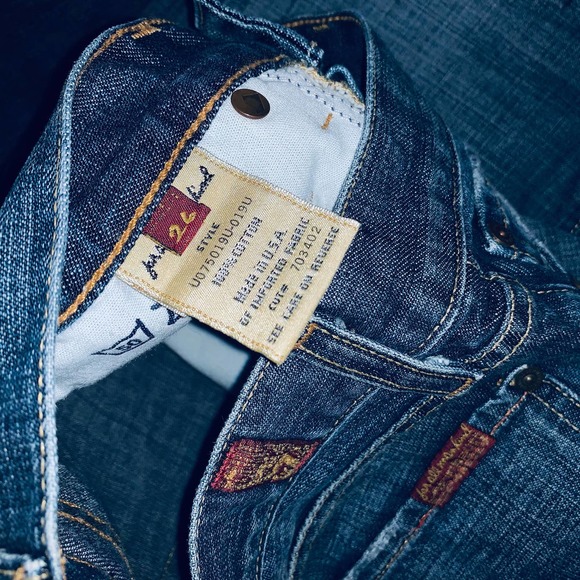 7FAMK Women’s  Bootcut Denim Blue Jeans sz 26 - Picture 8 of 9